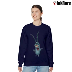 Women’s Spongebob Plankton Funny Relaxed Sweatshirt in navy | Soft, Laid-Back Vibe