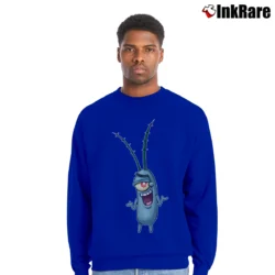 Men’s Spongebob Plankton Funny Crewneck Sweatshirt in royal blue | Cozy Fabric, Clean Style