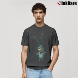 Men’s Spongebob Plankton Funny Classic T-Shirt in charcoal | Soft, Breathable Everyday Wear