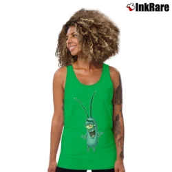 Women’s Spongebob Plankton Funny Tank Top in irish green | Lightweight, Movement-Friendly
