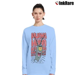 Women’s Spongebob Plankton Muahaha Classic Long-Sleeve Top in light blue | Sleek, Versatile, All-Season