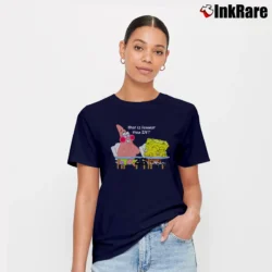 Women’s Spongebob Squarepants 25th Birthday Funny Meme Signature T-Shirt in navy | Soft, Flattering Fit