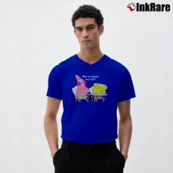 Men’s Spongebob Squarepants 25th Birthday Funny Meme V-Neck Tee in royal blue | Sharp, Breathable, Everyday Staple