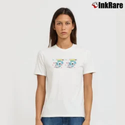 Women’s Spongebob Squarepants Doodlebob Frankendoodle With Pencil Funny Cartoon Signature T-Shirt in white | Soft, Flattering Fit