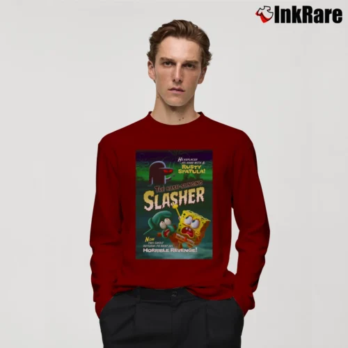 Spongebob Squarepants Hash Slinging Slasher Men’s Long-Sleeve Tee in maroon – Versatile Layering Men’s Spongebob Squarepants Hash Slinging Slasher Long-Sleeve Shirt in maroon | Sleek, Lightweight, Year-Round Wear