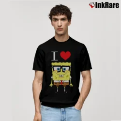 Men’s Spongebob Squarepants I Love Spongebob Valentine Classic T-Shirt in black | Soft, Breathable Everyday Wear