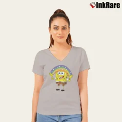 Women’s Spongebob Squarepants Imagination Meme Classic V-Neck Tee in sport grey | Chic Neckline, Soft Texture