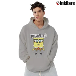 Men’s Spongebob Squarepants Nerd Alert Funny Cartoon Pullover Hoodie in sport grey | Cozy, Durable, Modern Fit