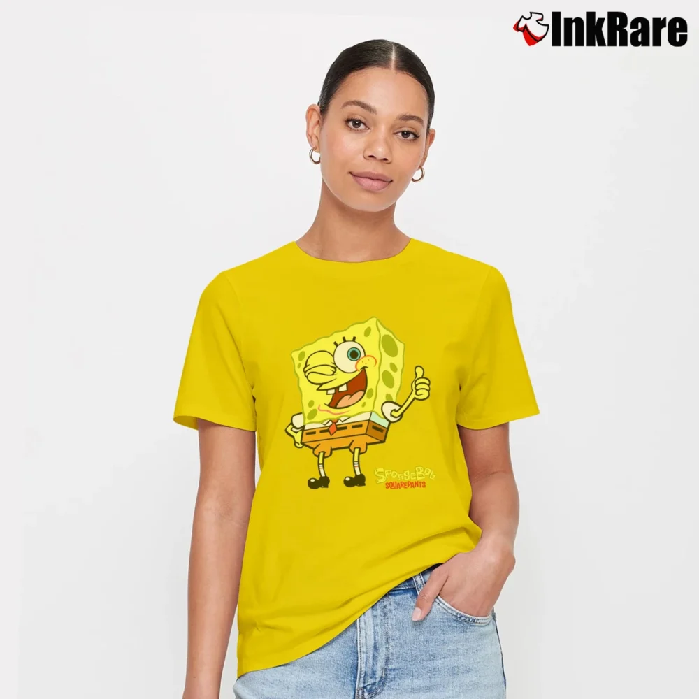 Women’s Spongebob Squarepants Nickelodeon Signature T-Shirt in yellow | Soft, Flattering Fit