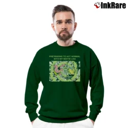 Men’s Spongebob Squarepants Patrick Bestie Grey Crewneck Sweatshirt in forest green | Cozy Fabric, Clean Style