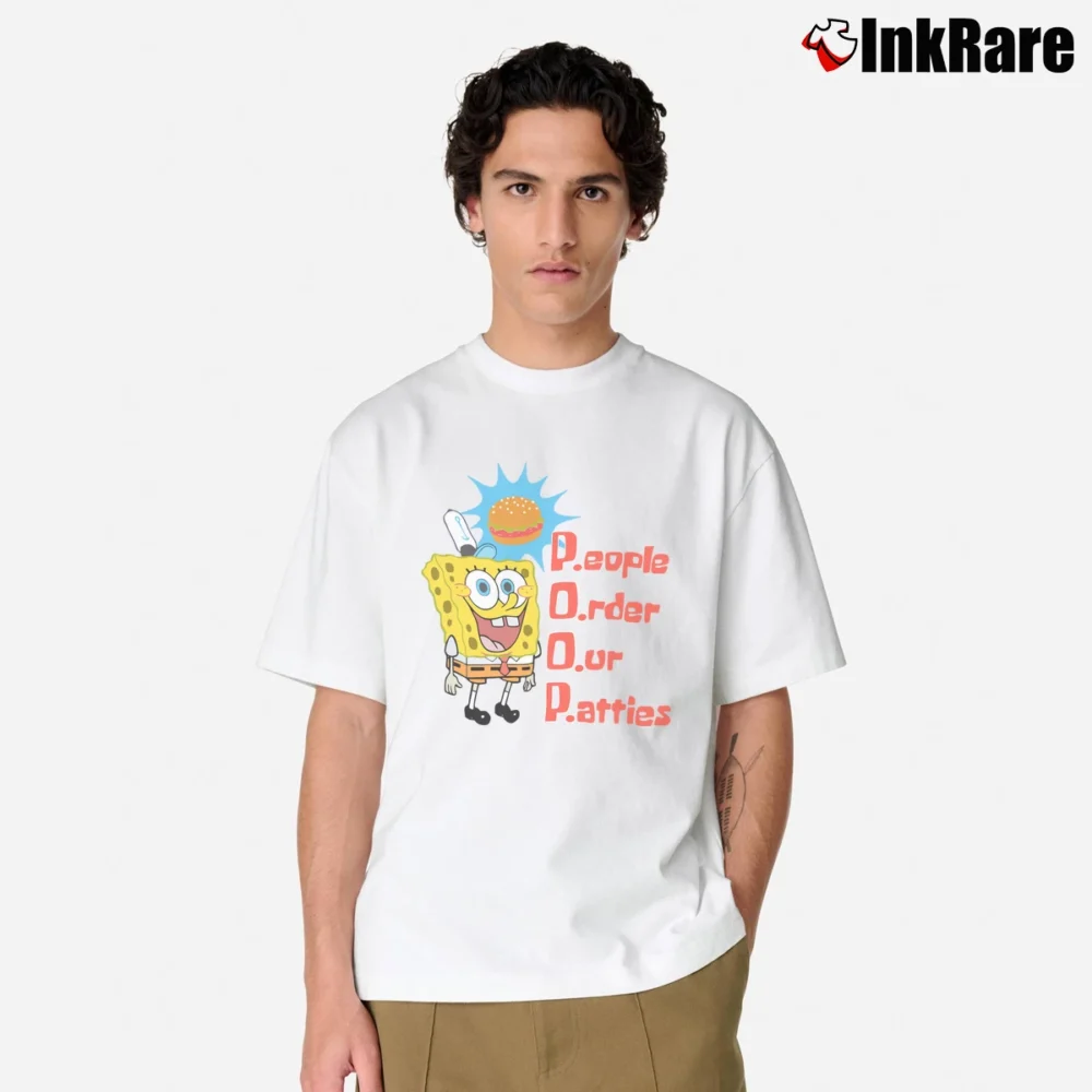 Men’s Spongebob Squarepants POOP Classic T-Shirt in white | Soft, Breathable Everyday Wear