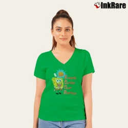 Women’s Spongebob Squarepants POOP V-Neck Tee in irish green | Chic Neckline, Soft Texture