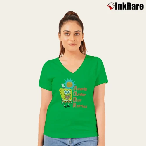 Spongebob Squarepants POOP Women’s V-Neck Tee in irish green – Flattering Fit Women’s Spongebob Squarepants POOP V-Neck Tee in irish green | Chic Neckline, Soft Texture