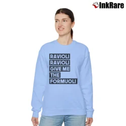 Women’s Spongebob Squarepants Ravioli Give Me The Formuoli Relaxed Sweatshirt in light blue | Soft, Laid-Back Vibe
