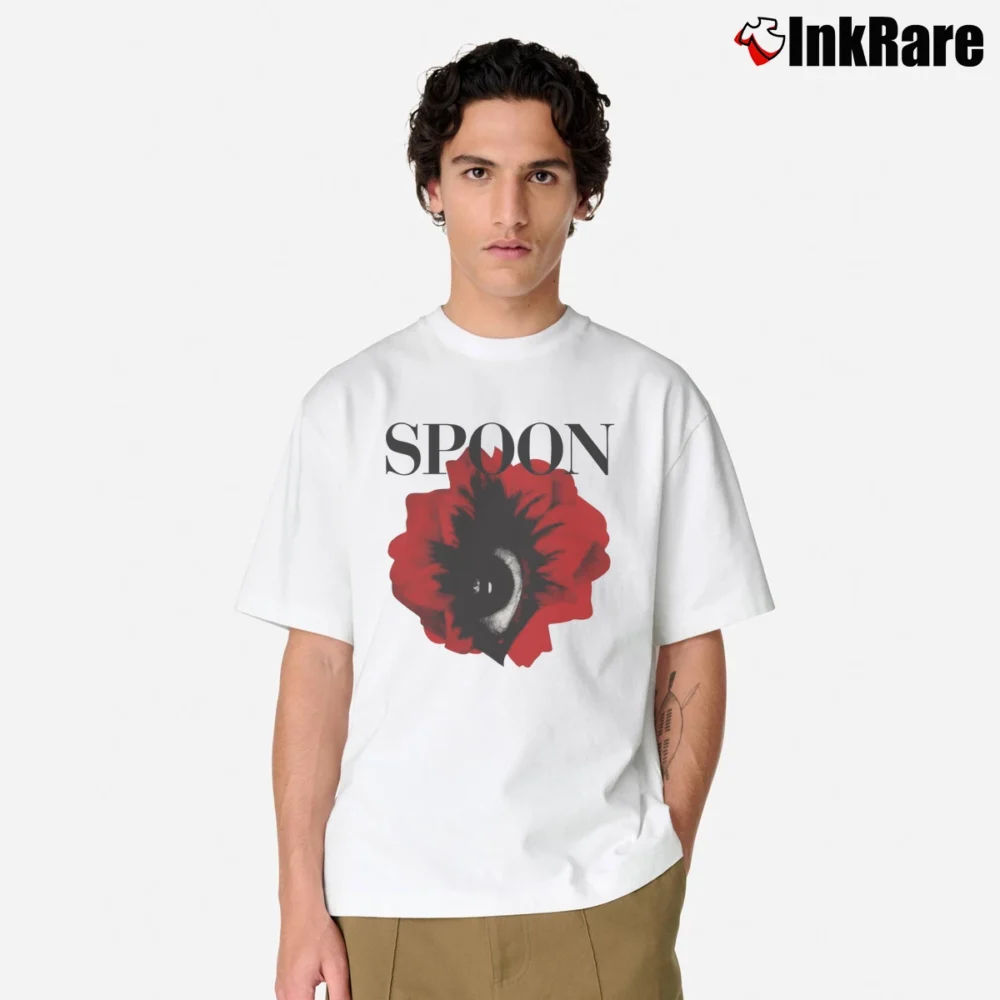 Men’s Spoon Band Eye Rose Natural Classic T-Shirt in white | Soft, Breathable Everyday Wear