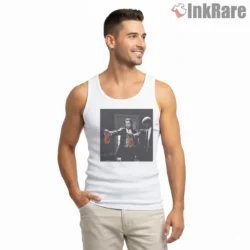 Spray Fiction Cleaning Squad Parody Shirt on white tank top for men graphic tee