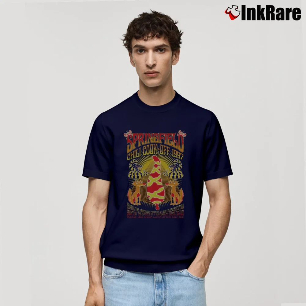 Men’s Springfield Chili Cook Off Simpsons Classic T-Shirt in navy | Soft, Breathable Everyday Wear