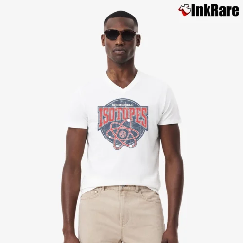 Springfield Isotopes Simpsons Men’s V-Neck Tee in white – Modern Essential Men’s Springfield Isotopes Simpsons V-Neck Tee in white | Sharp, Breathable, Everyday Staple