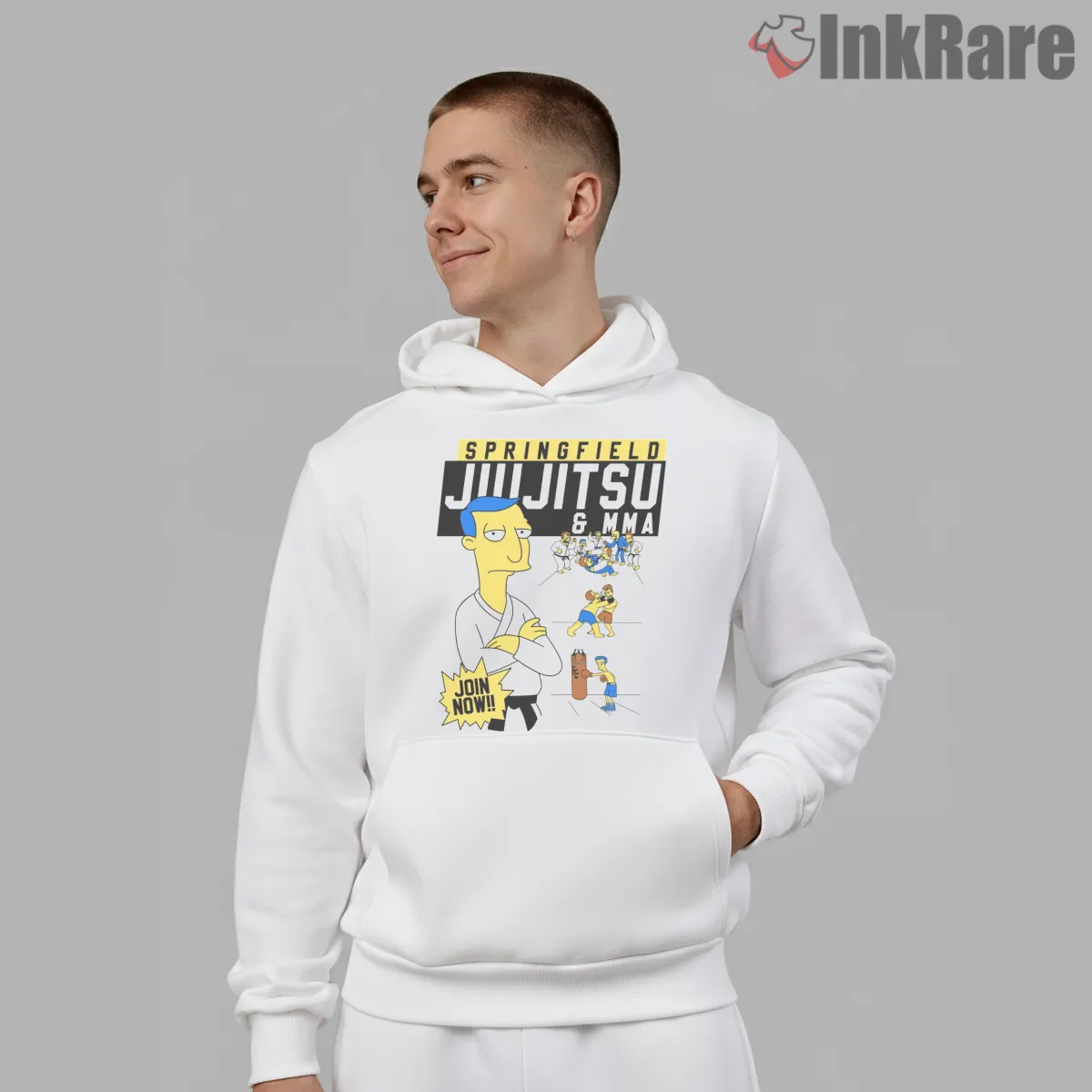 Springfield Jiu Jitsu Mma Gym Cartoon Parody Shirt on white hoodie for men graphic tee