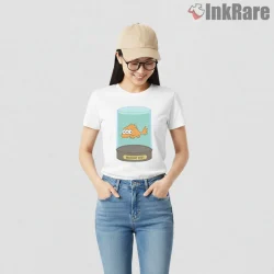 Springfield Mutant Fish Nuclear Satire Cartoon Shirt on white short sleeve shirt for women graphic tee