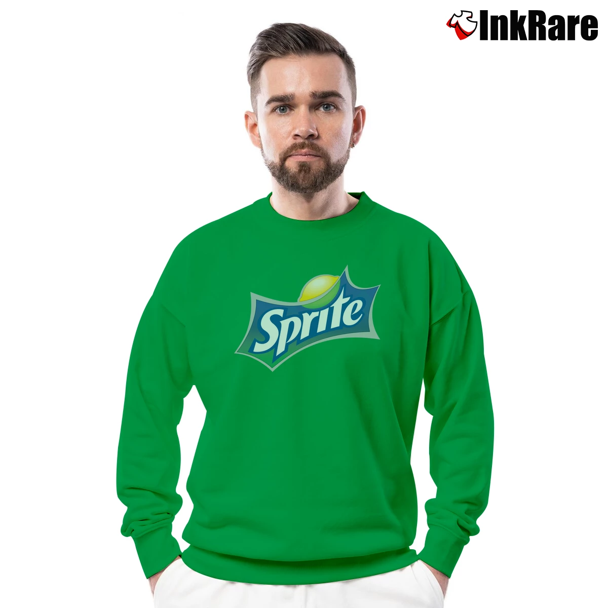 Men’s Sprite Lemon Lime Soda Classic Costume Crewneck Sweatshirt in irish green | Cozy Fabric, Clean Style