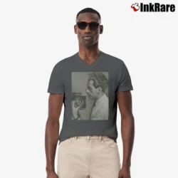 Men’s Sprz Ny Man Ray Graphic V-Neck Tee in charcoal | Sharp, Breathable, Everyday Staple