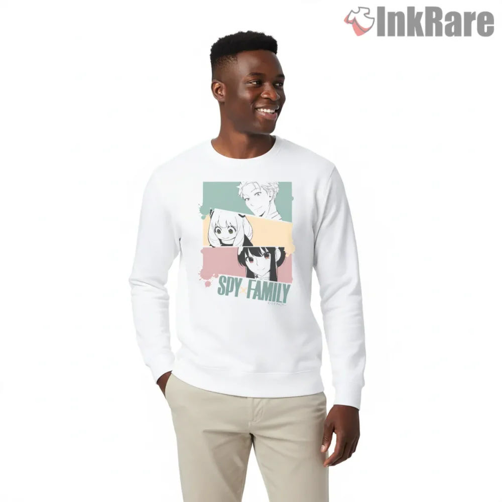 Spy Family Minimal Brush Panel Portrait Anime Shirt on graphic shirt for men graphic tee