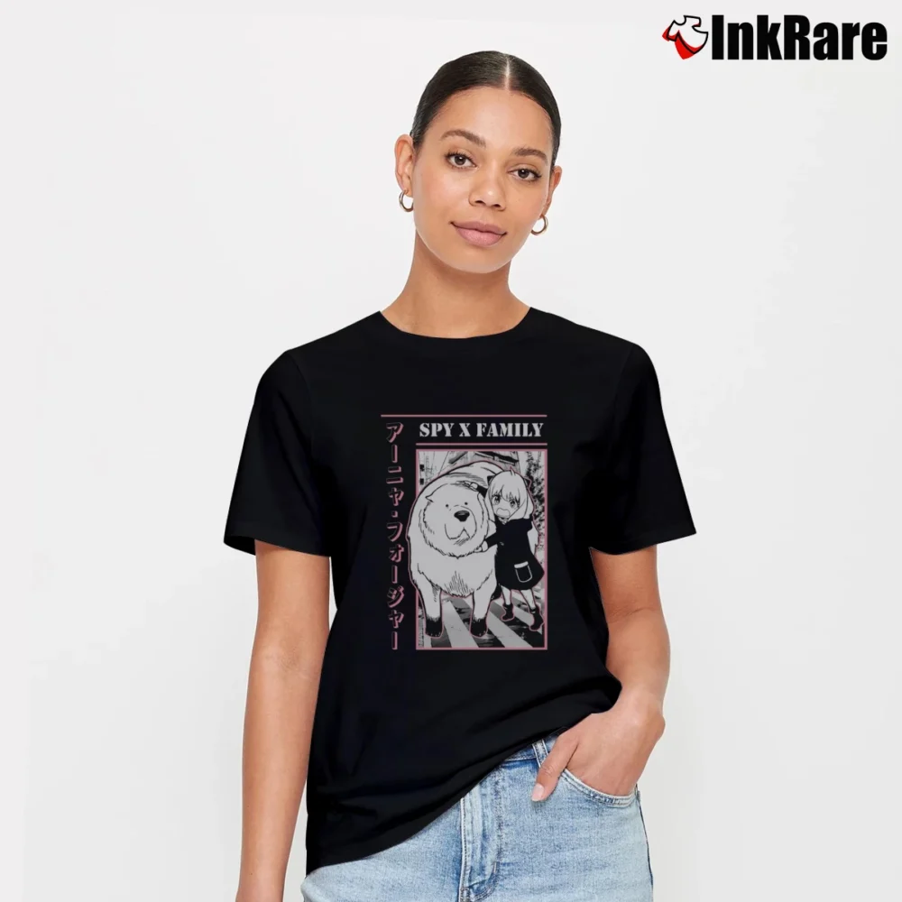 Women’s Spy X Family Anya And Bond T-Shirt in black | Soft, Flattering Fit