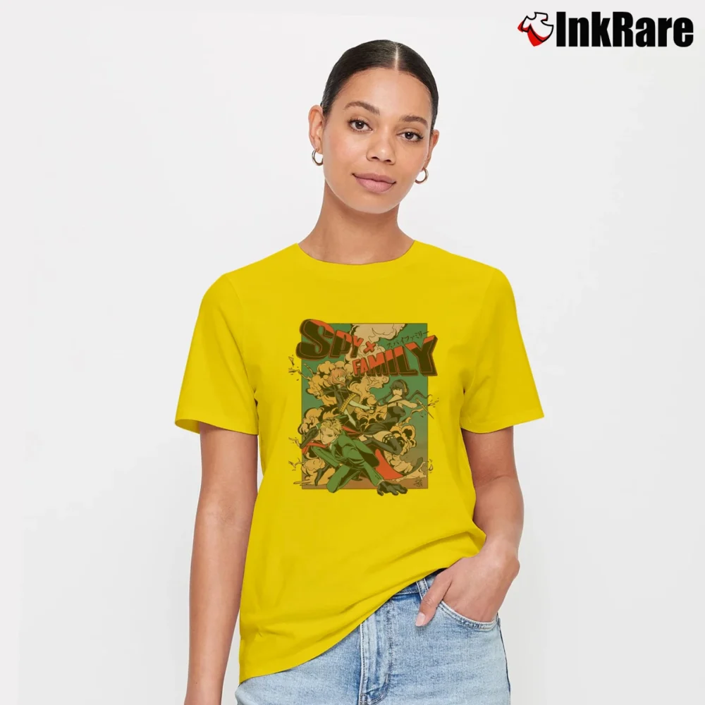 Women’s Spy X Family Retro Poster T-Shirt in yellow | Soft, Flattering Fit