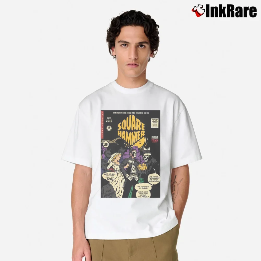 Men’s Square Hammer Ghost Classic Tour Classic T-Shirt in white | Soft, Breathable Everyday Wear