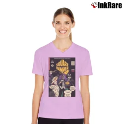 Women’s Square Hammer Ghost Classic Tour V-Neck Tee in light pink | Chic Neckline, Soft Texture