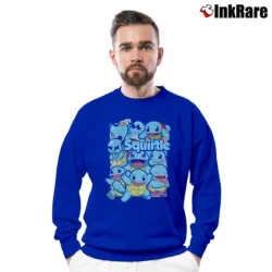 Men’s Squirtle Pokemon Custom Retro Style Crewneck Sweatshirt in royal blue | Cozy Fabric, Clean Style