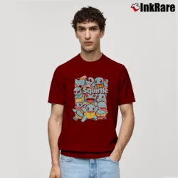 Men’s Squirtle Pokemon Custom Retro Style Classic T-Shirt in maroon | Soft, Breathable Everyday Wear