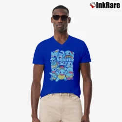 Men’s Squirtle Pokemon Custom Retro Style V-Neck Tee in royal blue | Sharp, Breathable, Everyday Staple