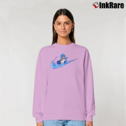 Women’s Squirtle Pokemon Inspired Graphic Relaxed Sweatshirt in light pink | Soft, Laid-Back Vibe