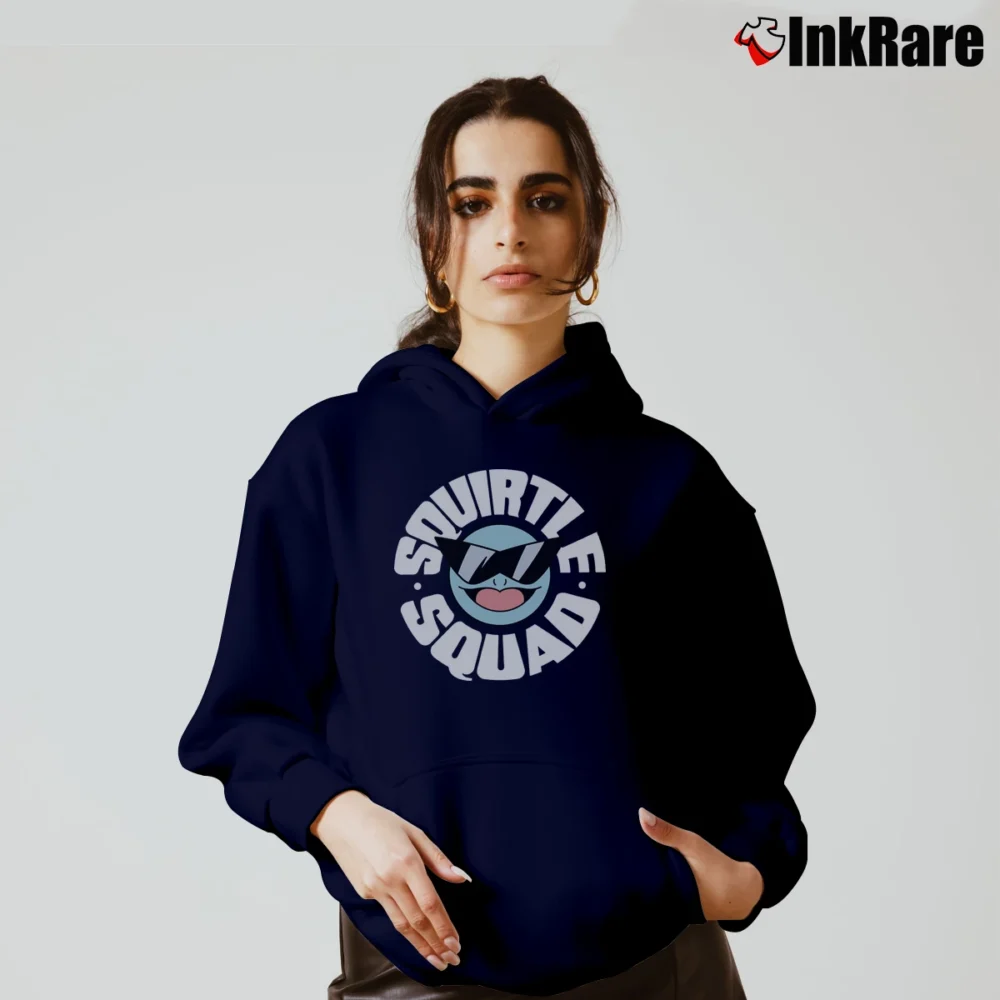 Women’s Squirtle Squad Pokemon Cartoon Game Cozy Hoodie in navy | Warm, Structured, Stylish
