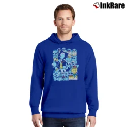 Men’s Squirtle Squad Pokemon Custom Retro Style Pullover Hoodie in royal blue | Cozy, Durable, Modern Fit
