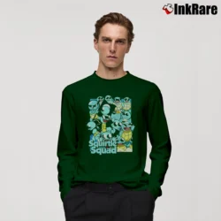 Men’s Squirtle Squad Pokemon Custom Retro Style Long-Sleeve Shirt in forest green | Sleek, Lightweight, Year-Round Wear