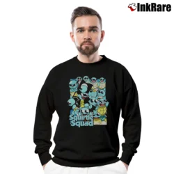 Men’s Squirtle Squad Pokemon Custom Retro Style Crewneck Sweatshirt in black | Cozy Fabric, Clean Style