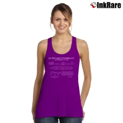 Women’s ss edmund fitzgerald blueprint great lakes freighter Tank Top in purple | Lightweight, Movement-Friendly