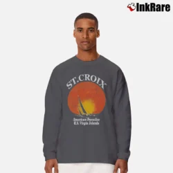 Men’s St. Croix Scenic Travel Graphic Long-Sleeve Shirt in charcoal | Sleek, Lightweight, Year-Round Wear
