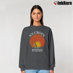 Women’s St. Croix Scenic Travel Graphic Relaxed Sweatshirt in charcoal | Soft, Laid-Back Vibe