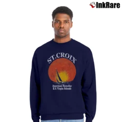 Men’s St. Croix Scenic Travel Graphic Crewneck Sweatshirt in navy | Cozy Fabric, Clean Style
