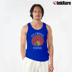 Men’s St. Croix Scenic Travel Graphic Tank Top in royal blue | Breathable, Active-Friendly Design