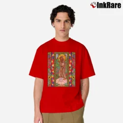 Men’s St. Fiacre Catholic Religious Art Classic T-Shirt in red | Soft, Breathable Everyday Wear
