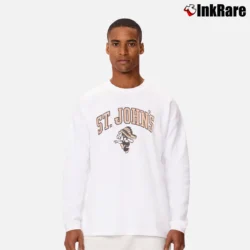Men’s St John's Red Storm University Mascot 80s Classic Long-Sleeve Shirt in white | Sleek, Lightweight, Year-Round Wear
