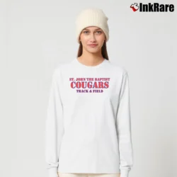 Women’s St John The Baptist Cougars Track and Field Long-Sleeve Top in white | Sleek, Versatile, All-Season