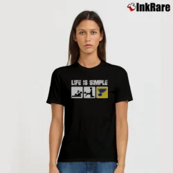 Women’s St. Louis Blues Life Is Simple 2019 Champions Signature T-Shirt in black | Soft, Flattering Fit