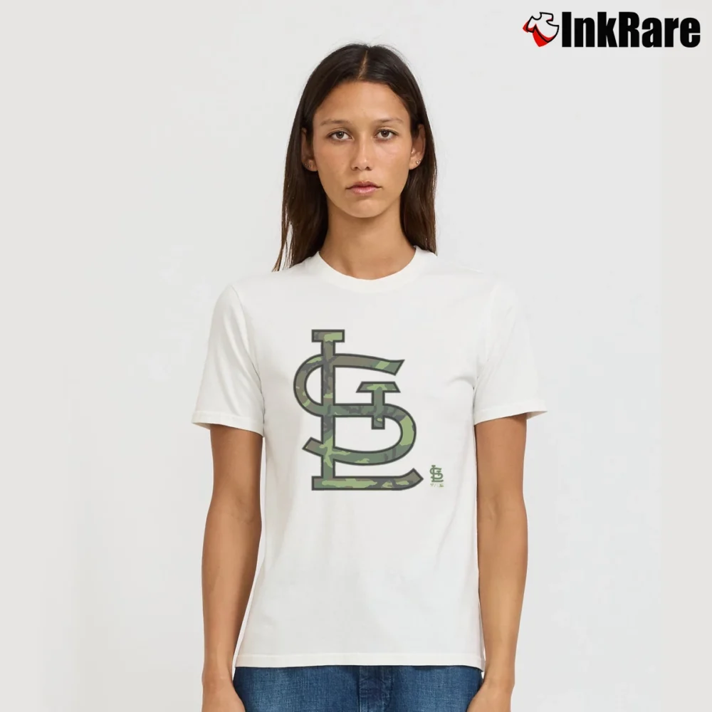Women’s St. Louis Cardinals 2019 Camo Prestige Signature T-Shirt in white | Soft, Flattering Fit