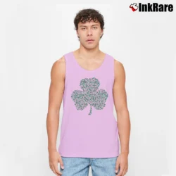 Men’s St. Patrick's Day Shamrock Clover Tank Top in light pink | Breathable, Active-Friendly Design